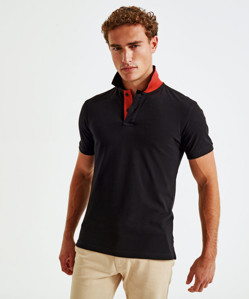 Men's classic fit contrast polo