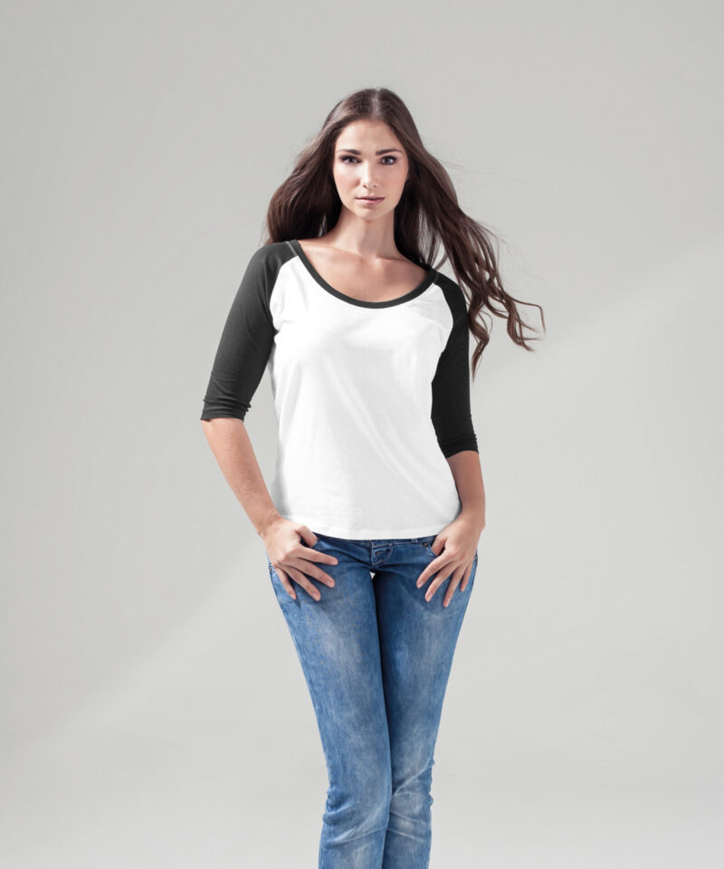 Women's ? contrast raglan tee