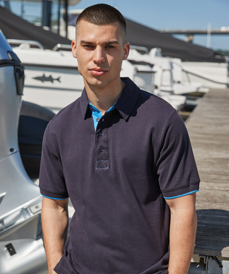 Contrast piqu? polo shirt