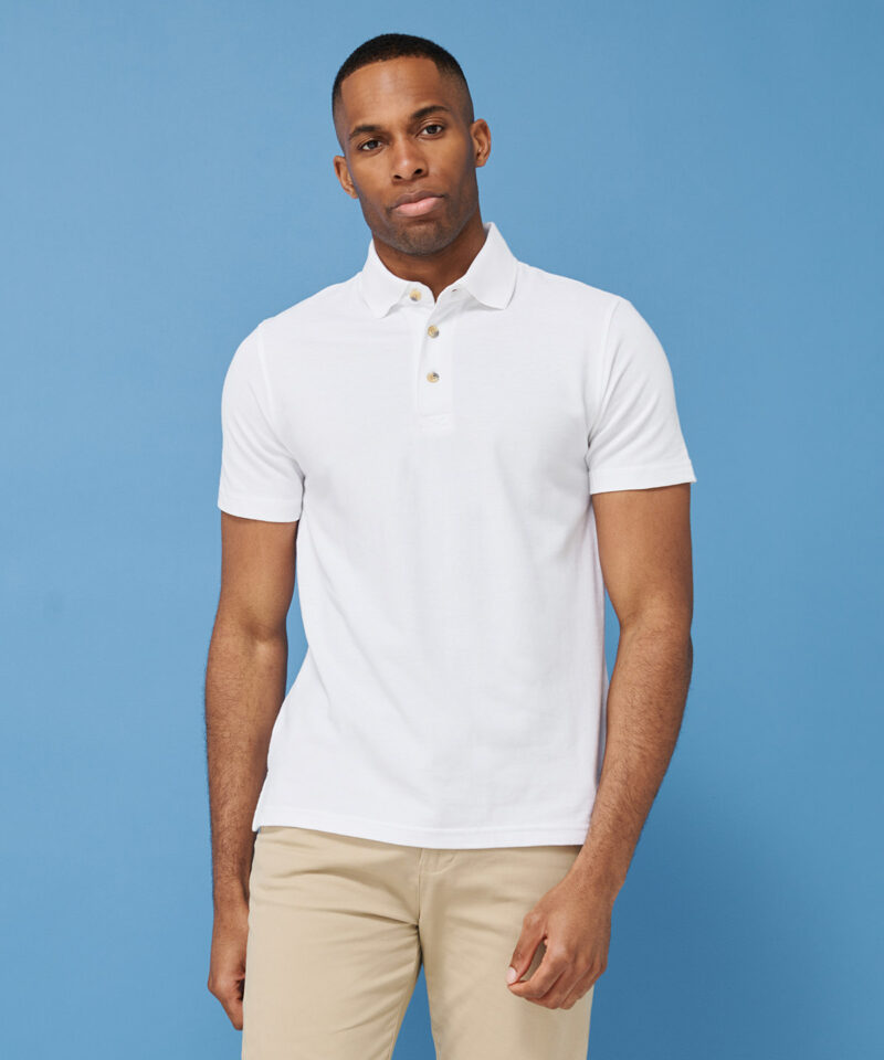 Classic cotton piqu? polo with stand-up collar