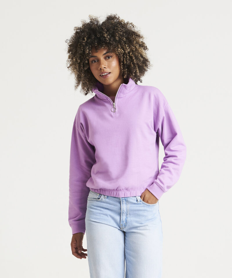 Women's cropped ?-zip sweat