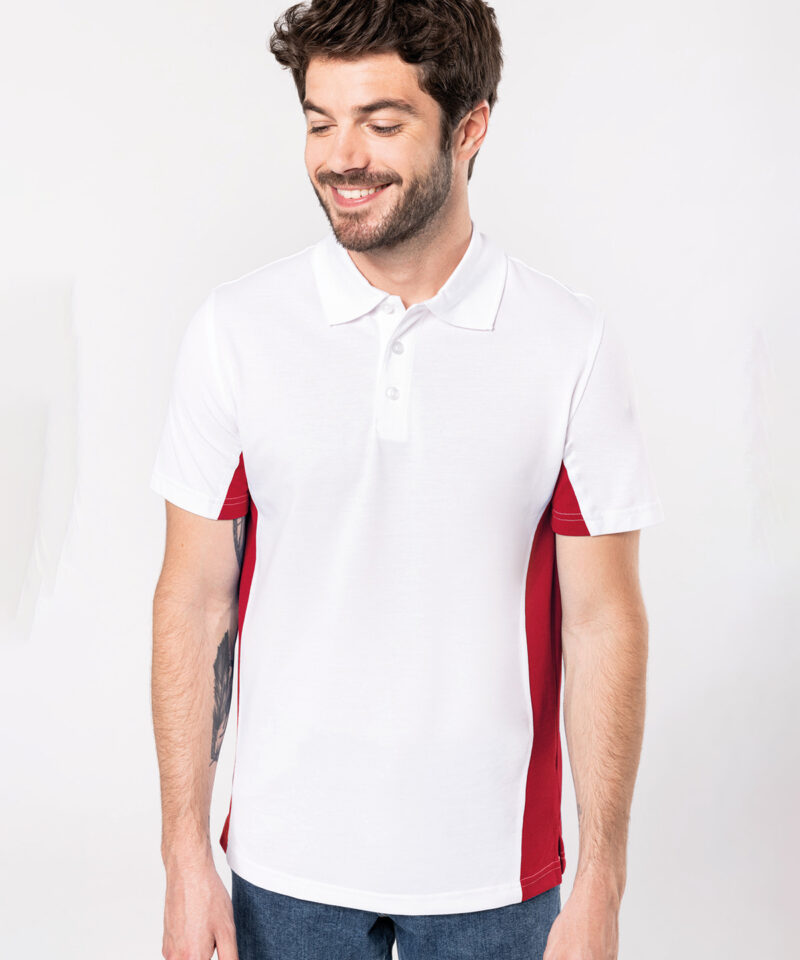 Flags short sleeve bi-colour polo shirt