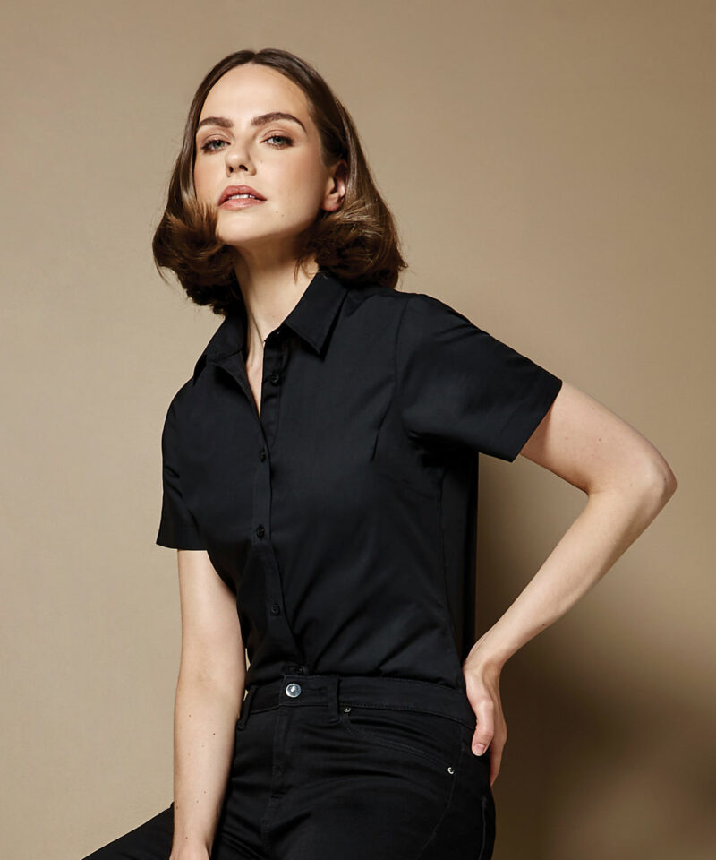 Women's poplin shirt short sleeve