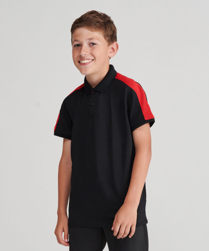 Kids contrast panel polo