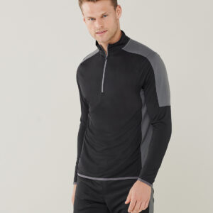 ? zip mid-layer with contrast panelling