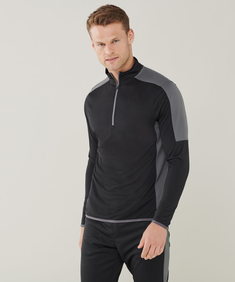 ? zip mid-layer with contrast panelling