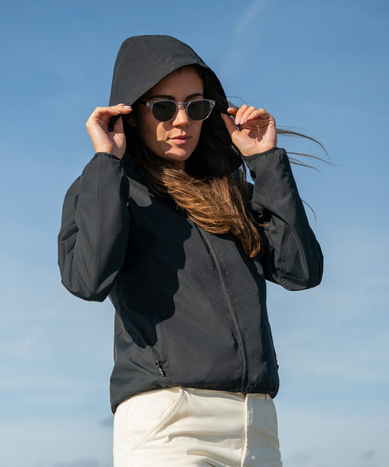 Women?s Carmel ? minimalistic hooded windbreaker