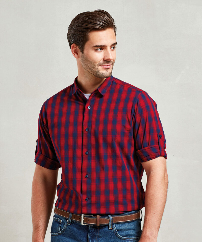 Mulligan check cotton long sleeve shirt