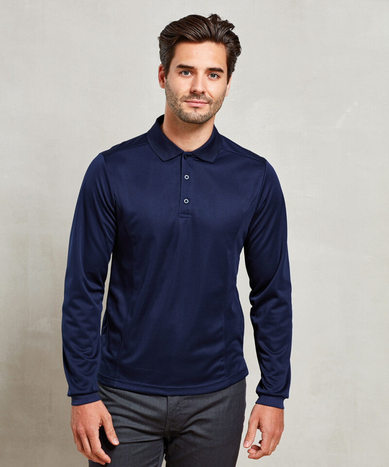 Long sleeve Coolchecker? piqu? polo