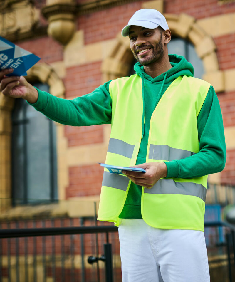 Pro hi-vis two-band easy print vest