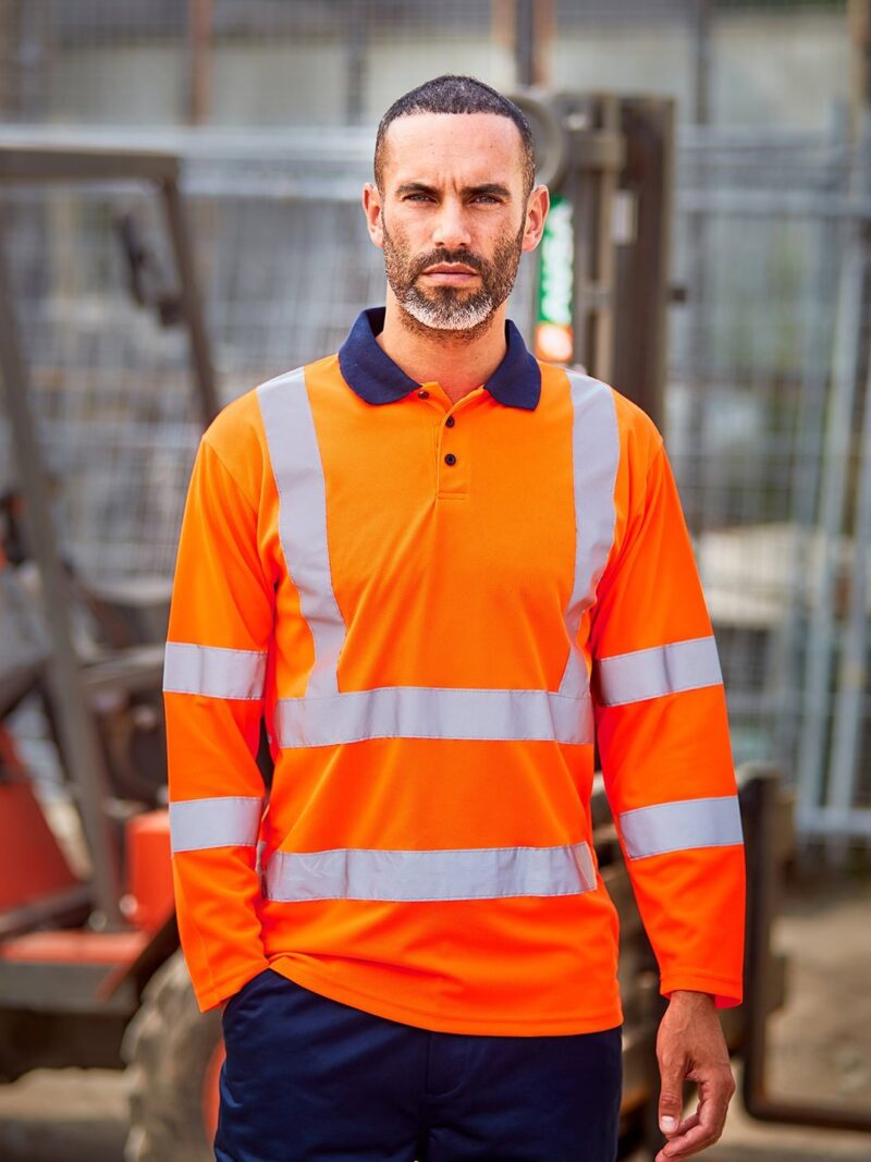 High visibility long sleeve polo