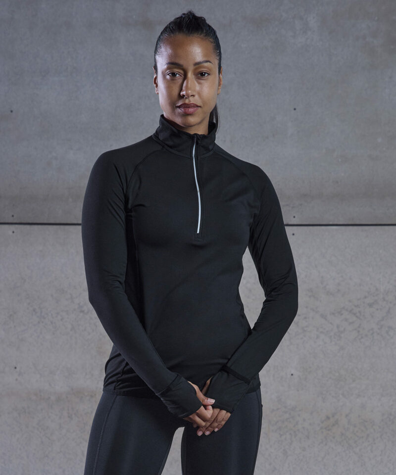 Women's long-sleeved ? zip top