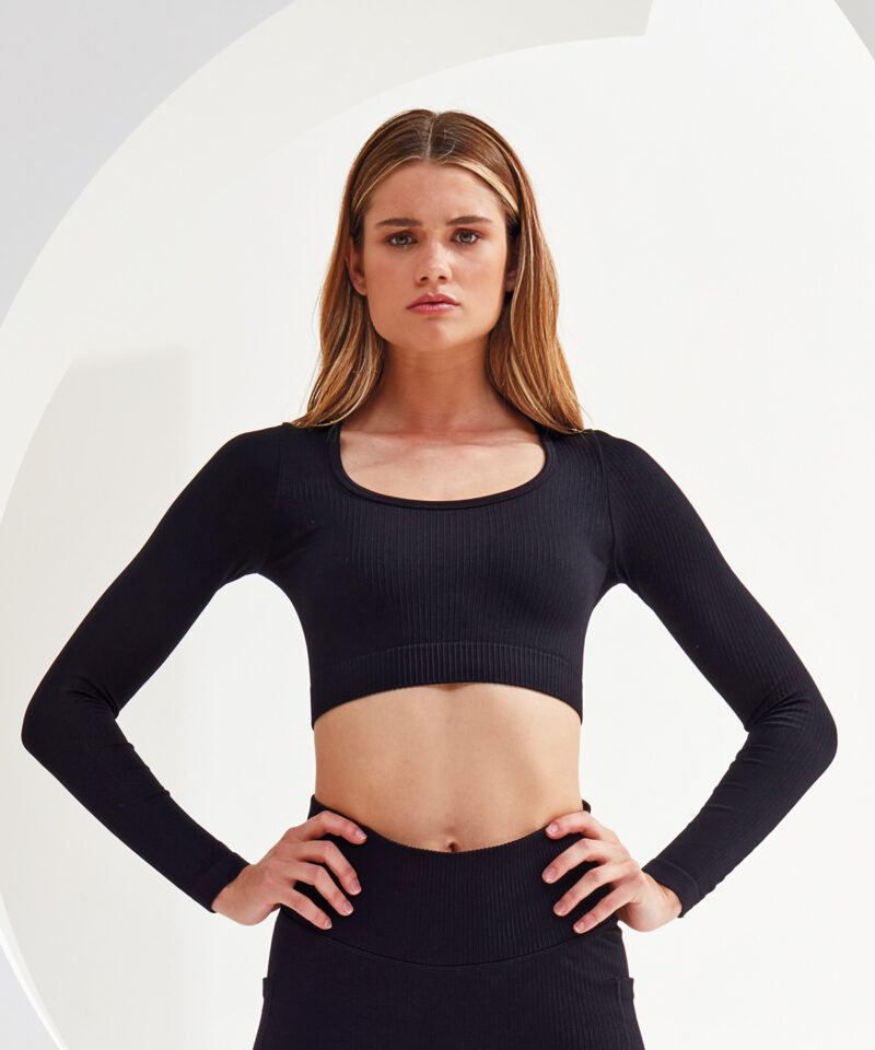 Women?s TriDri? ribbed seamless '3D Fit' crop top