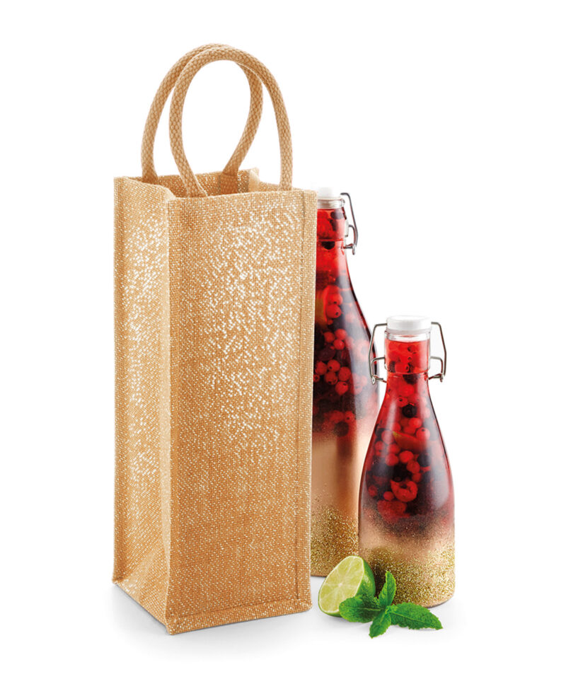 Shimmer jute bottle bag