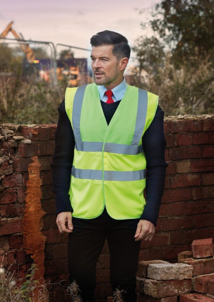 YK001 Hi-vis 2-band-and-braces waistcoat (HVW100)