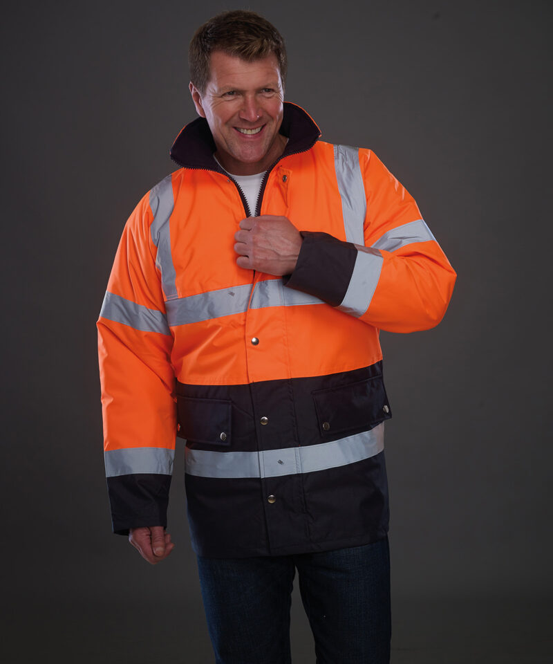 Hi-vis two-tone motorway jacket (HVP302)