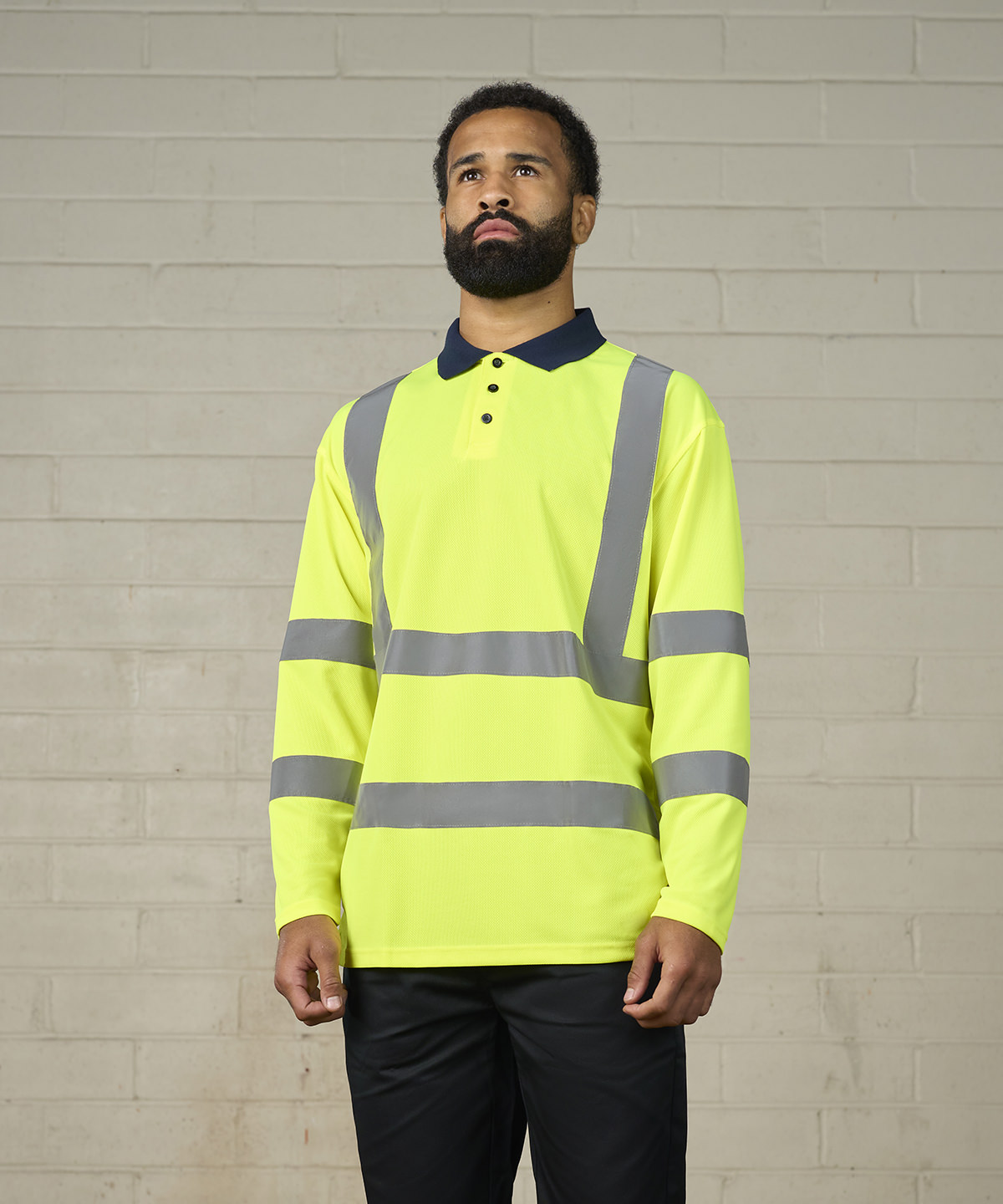 High visibility long sleeve polo - Image 2