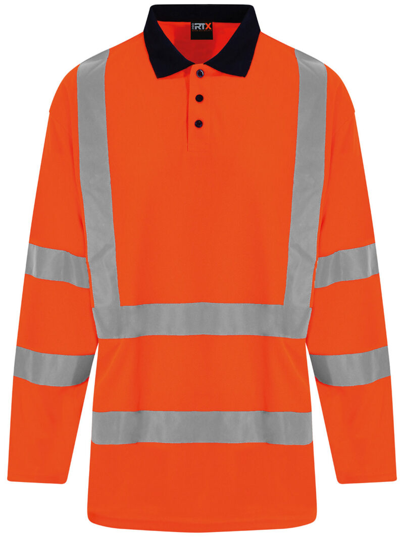 High visibility long sleeve polo - Image 3
