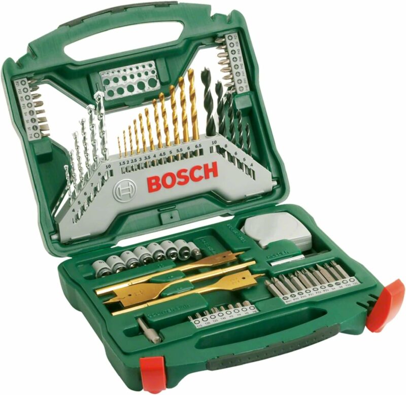 Bosch 70-Pieces X-Line Titanium Drill and Screwdriver Bit Set (for Wood, Masonry and Metal)