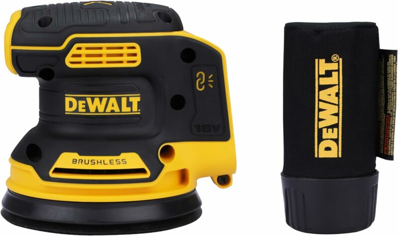 DEWALT DCW210N-XJ Cordless Sander 18V XR Brushless 125mm Bare Unit - Batteries To Be Bought Separately