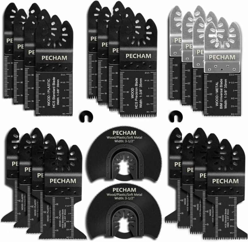 PECHAM 24PCS Oscillating tool Accessories Universal Wood Metal Oscillating Multitool Quick Release